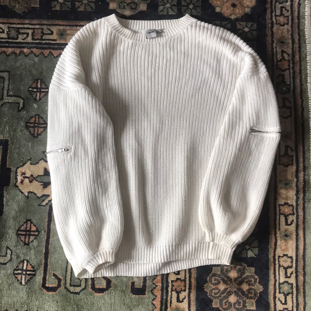 ASOS zip elbow knitted sweater